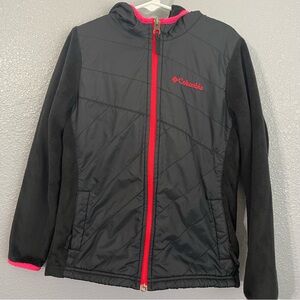Girls Columbia Hybrid Hooded Fleece Jacket Size S